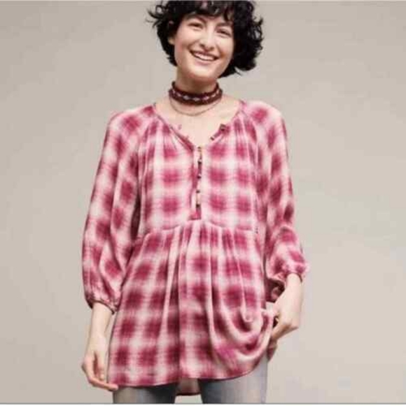 Maeve - Cavalon Plaid Blouse - Size XS - Picture 3 of 10